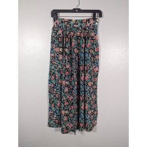 Vintage Breeches Skirt 4 Silk Paisley‎ Print Maxi Boho Cottagecore Pleated